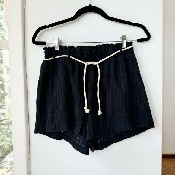 NWT Free People Beach Two Piece Summer Shorts Set Jacket Shirt Black Small - Picture 6 of 10